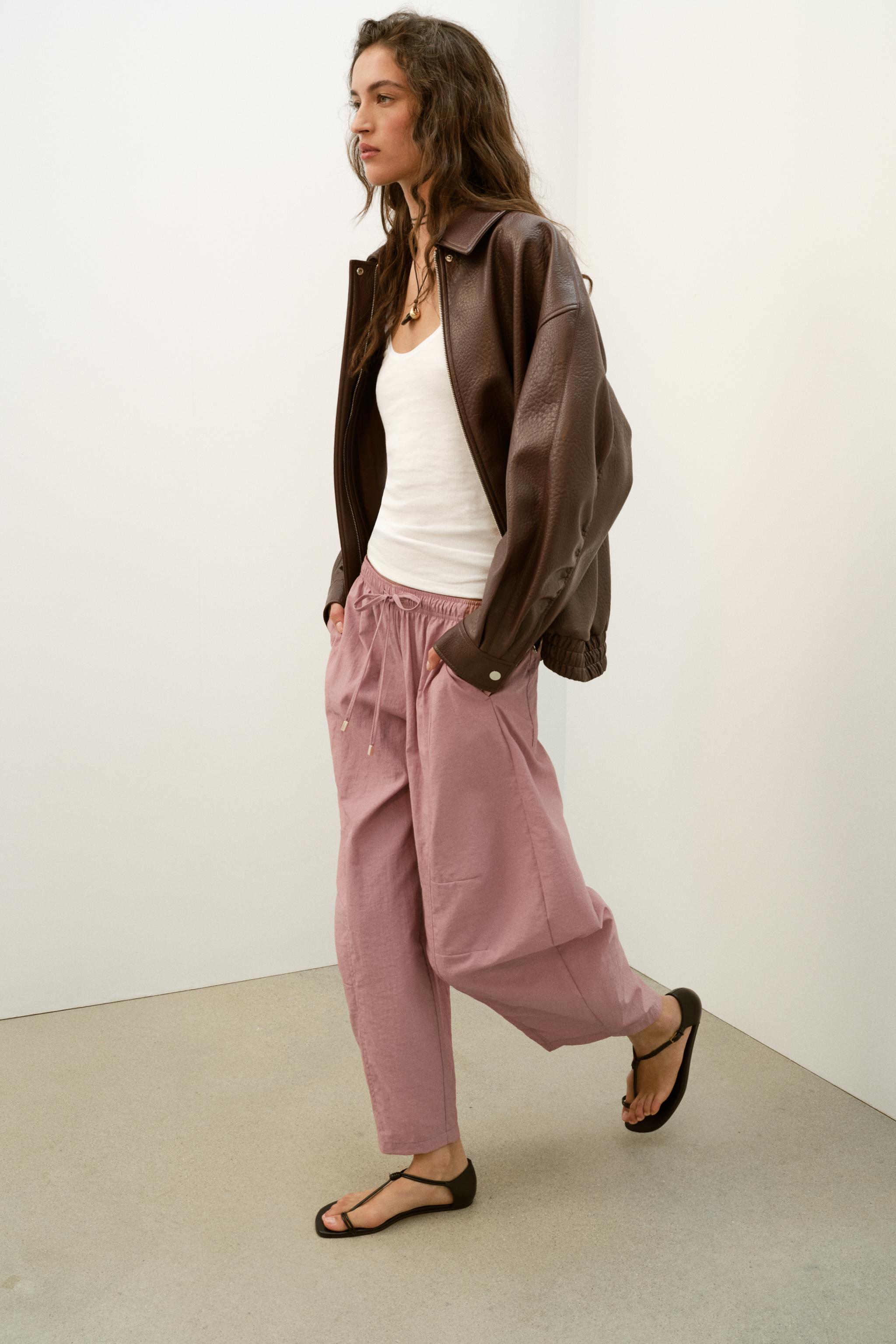 BARREL PANTS WITH ELASTIC WAIST